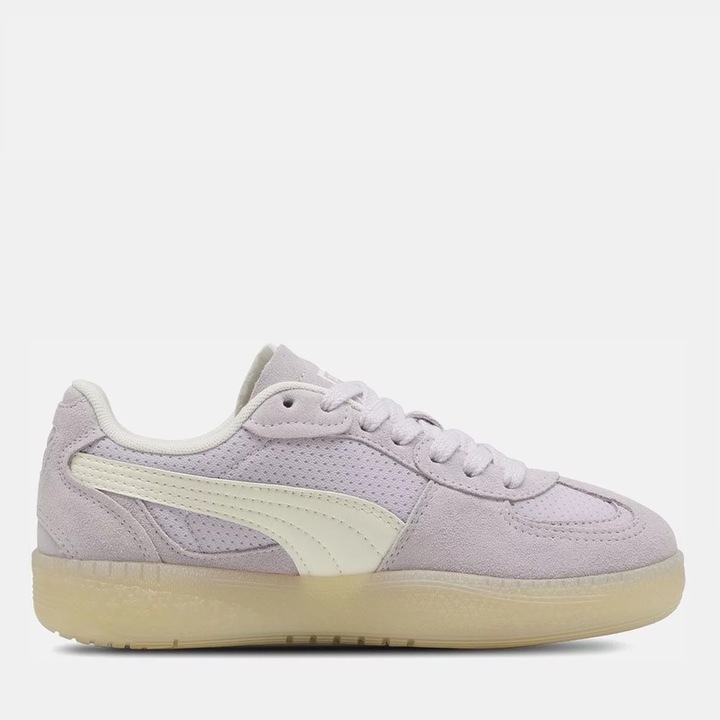 Tenisi dama Puma, model vintage, confortabili, lila, material textil si piele intoarsa