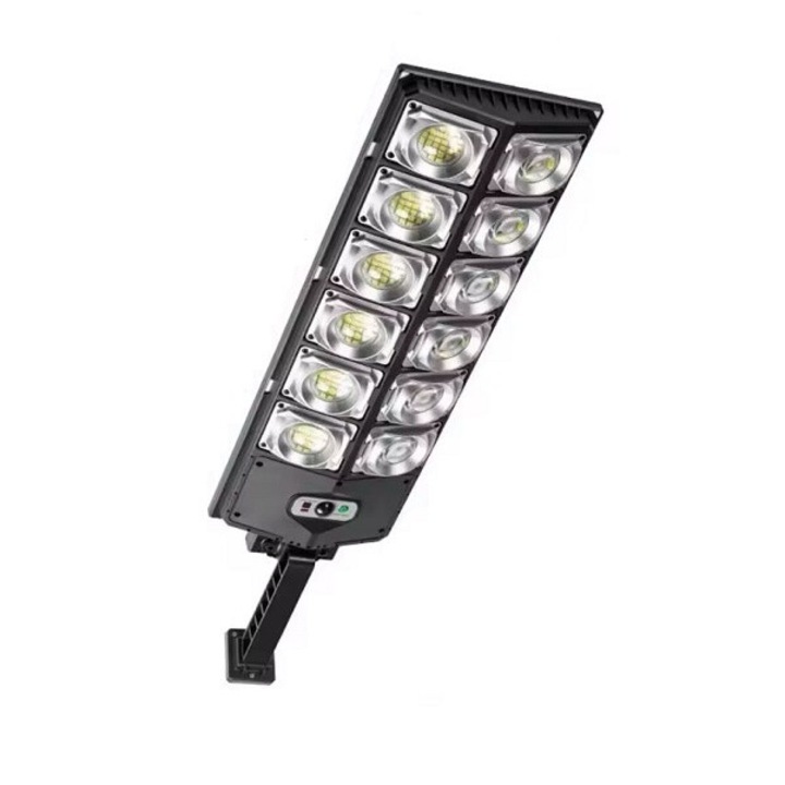 Lampa solara stradala cu panou solar si telecomanda, 100W, suport incorporat, 12 celulele led, rezistent la apa ip66, senzor de miscare si lumina, Miromoto®