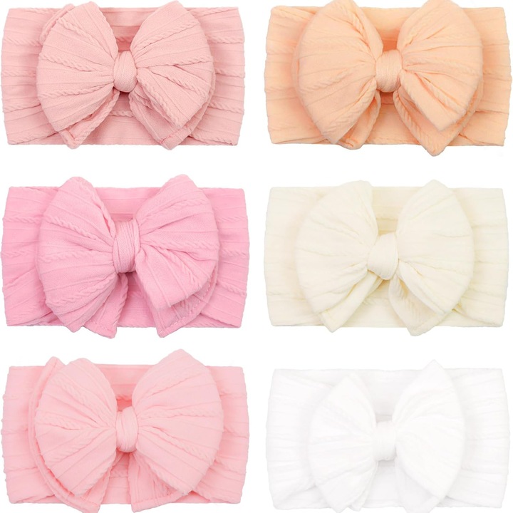 Set 6 bentite cu fundite pentru fetite, Moale si elastica, confortabila, pentru majoritatea fetitelor, YQLAFT, multicolor