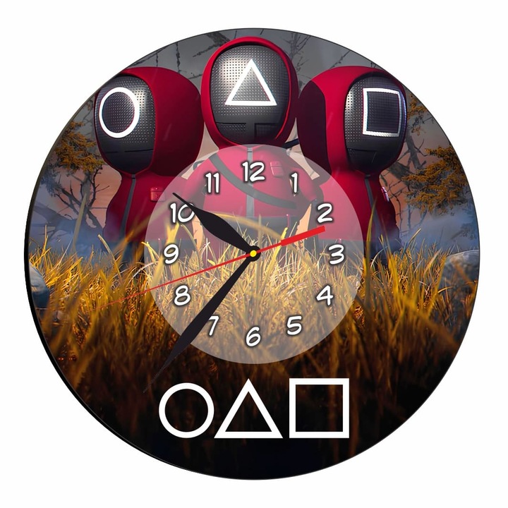 Ceas Squid Games, Lemn, 40 cm, CSDUV174