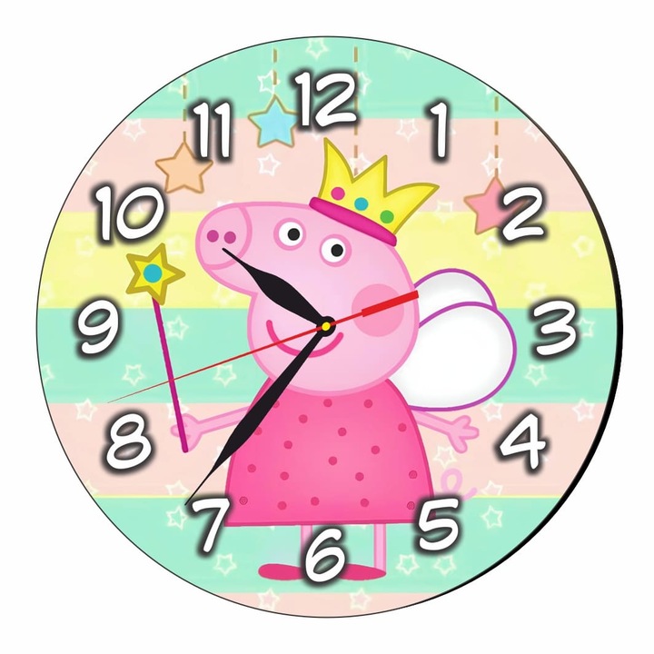 Ceas Disney Peppa Pig, Lemn, 40 cm, CSDUV181