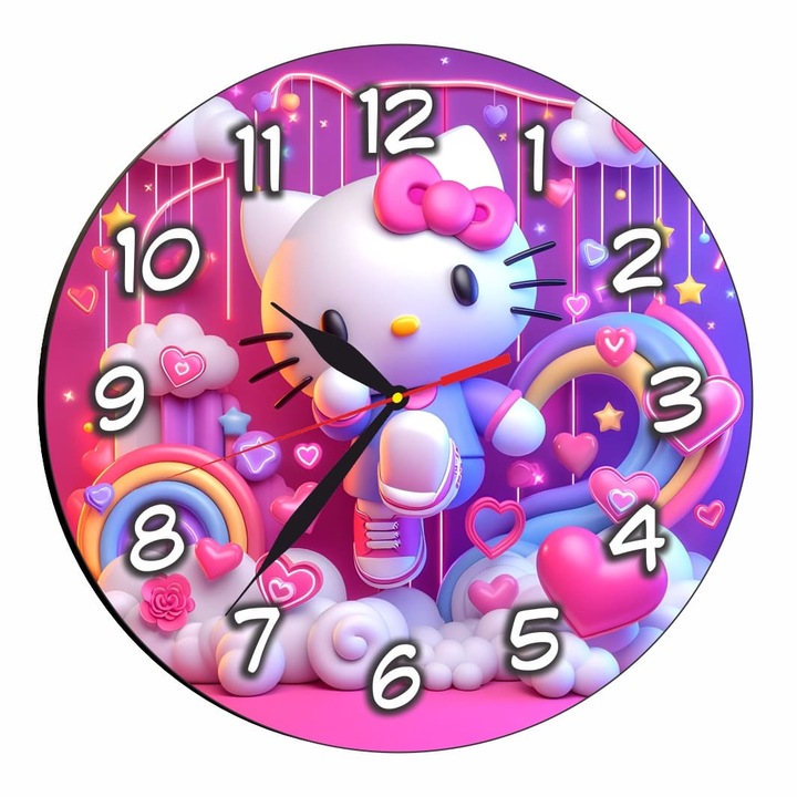 Ceas Disney Hello Kitty, Lemn, 40 cm, CSDUV142