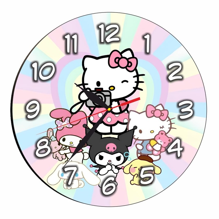 Disney Hello Kitty és Barátai Óra, Fa, 30 cm, CSDUV152