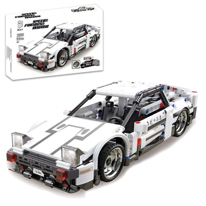 Конструктор Легендарна кола Toyota MR2, 510 части, Pull-Back механизъм, детайлен модел, K-box