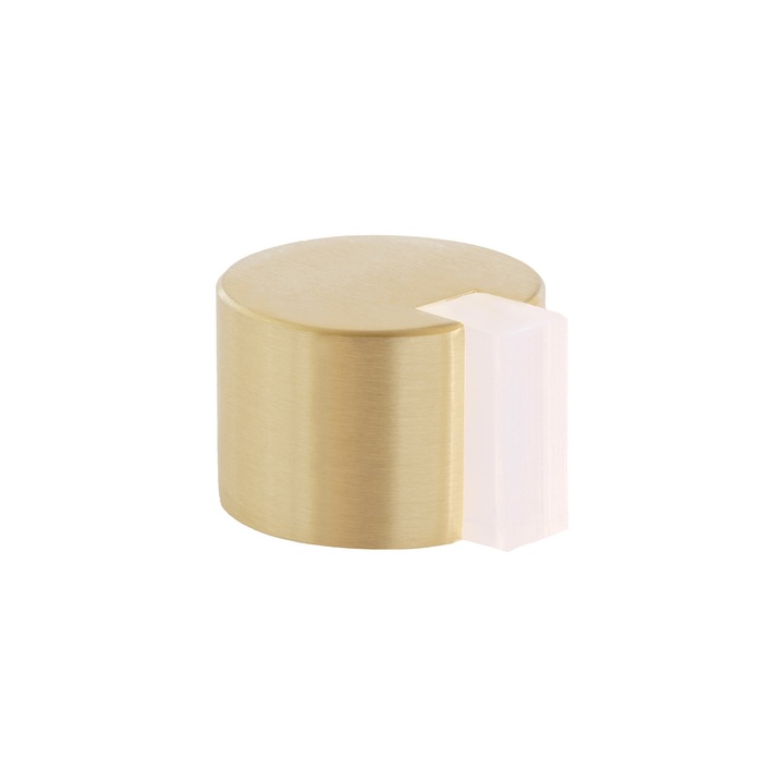 Opritor de ușă EVI Herrajes, autoadeziv, alama mată și cauciuc alb, 28x20mm