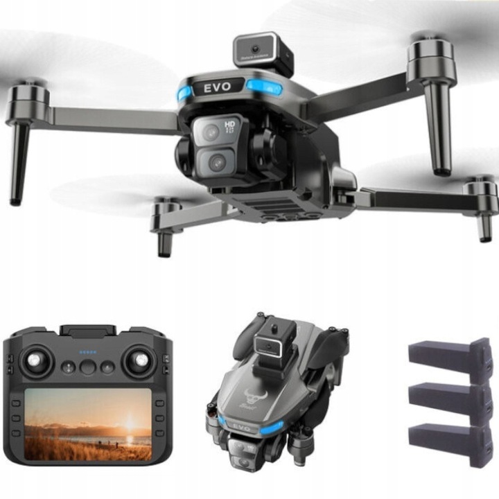 Професионален дрон SG901 MAX, вграден GPS, 4K въртяща се камера, 3 батерии в комплекта, 75 мин. автономност, 300 м обхват, система против сблъсък, режим без глава, 50X увеличение