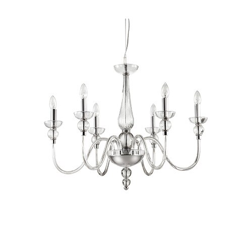 Lustra, DOGE SP6 TRASPARENTE, IDEAL LUX, Crom