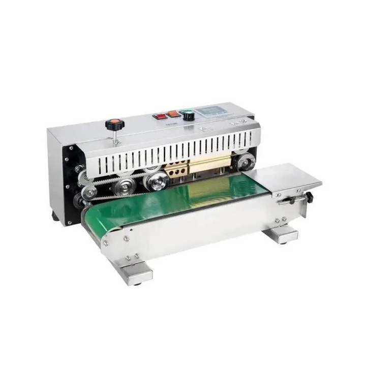 Вакуумна машина, Vevor, 600W, неръждаема стомана, 0.02-0.8mm, скорост на запечатване 0-16 m/min, неръждаема стомана, сребро