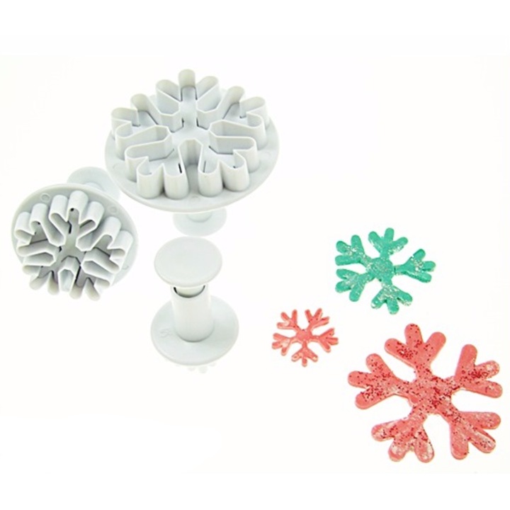 3 darabos tortadíszítő eszköz készlet, Cake Land, PLATKI SNIEGU, 25x40x55mm, többszínű