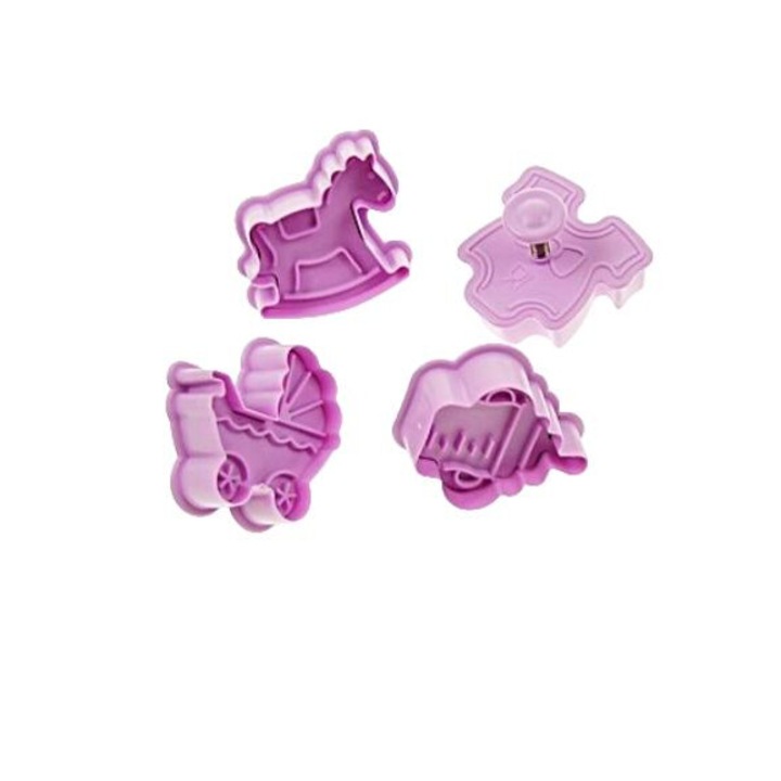 Set de 4 forme de taiat prajituri, Cake Land, pentru copii, 5x4x1,5cm