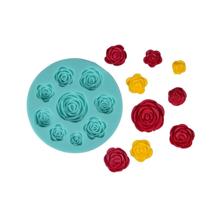 Forma siliconica pentru ornamente de tort, Cake Land, 9 modele, 14x30mm