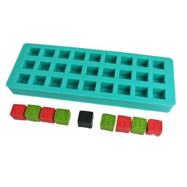 Forma prajituri Cake Land, alfabet, 26 litere, 1,5x1,5cm, silicon