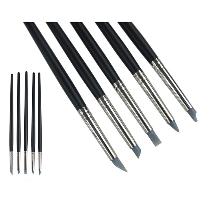 Set 5 pensule siliconice Cake Land, 5mm, 16,5cm