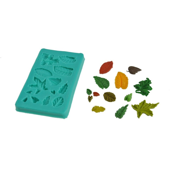 Forma siliconica Cake Land pentru decorat prajituri, 0,5x2,5cm, set de frunze