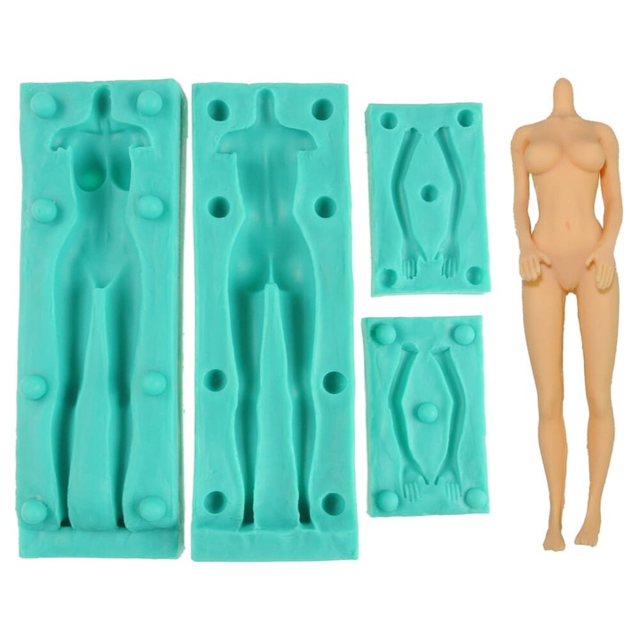 Forma siliconica pentru pasta de zahar, Cake Land, model femeie, 17cm, detalii precise