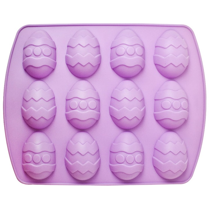 Forma pentru coacere, Cake Land, Model oua de Paste, 22x30cm, rezistenta la temperaturi -60oC pana la +260oC, usor de curatat