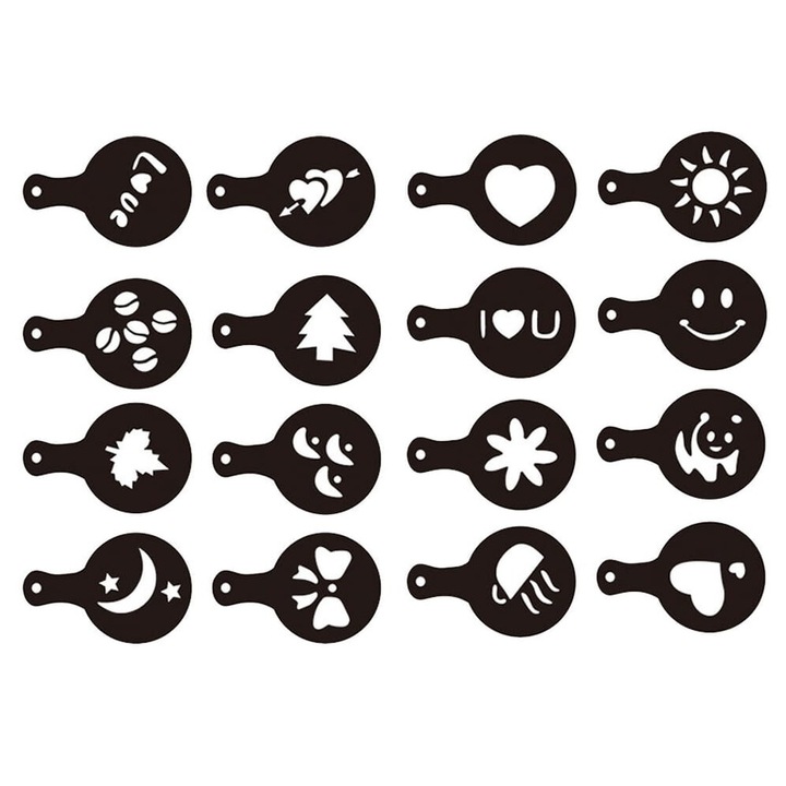 16 darab Cake Land sablon kávé és desszertek díszítéséhez, színes, 8,5 cm