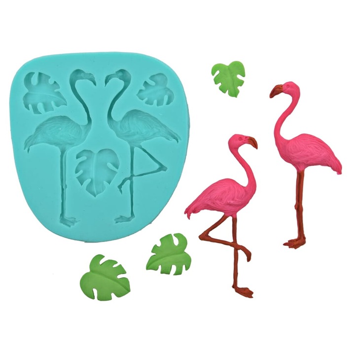 Комплект форми за торта Cake Model Land с фламинго 8 см, 2-2.8 см, силикон за хранителни цели