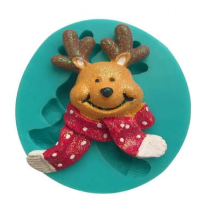 Forma siliconica Cake Land Renifer, 6,5cm, pentru decorat prajituri, utilizare cu masa de zahar