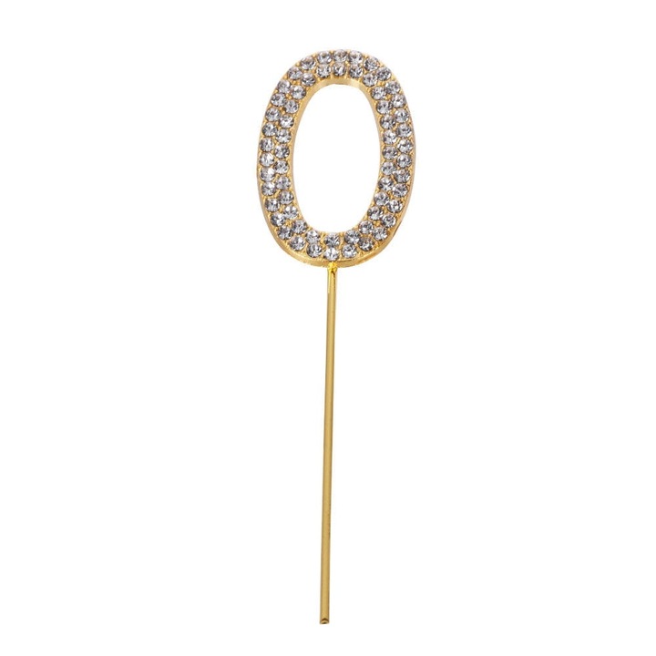 Topper торт Cake Land, цифра "0", 4см, метал, златист