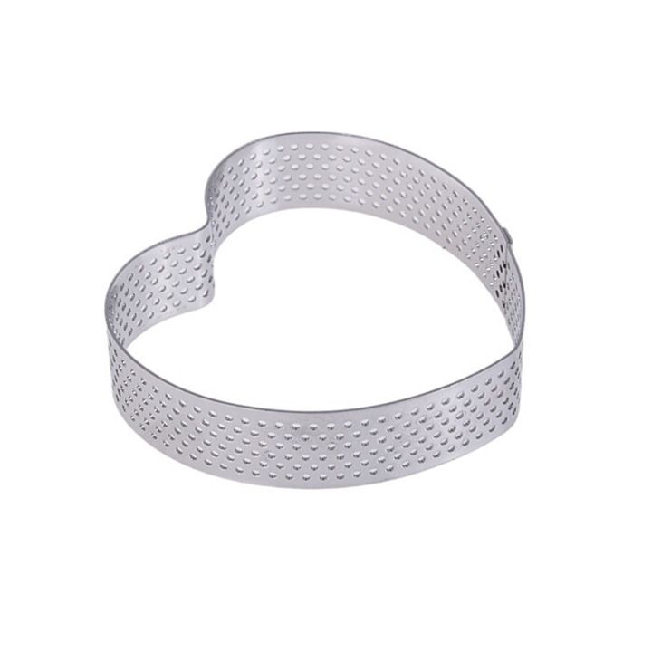 Forma tarta perforata Cake Land, inima, 8cm, otel inoxidabil