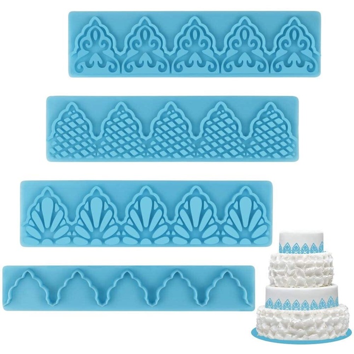 Комплект от 4 инструмента за декориране на торти, Cake Land, пластмаса, 14x2-3 см