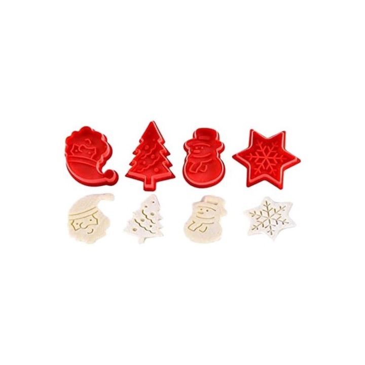 Set 4 forme prajituri Cake Land, tema Craciun, 5x6cm, diverse culori