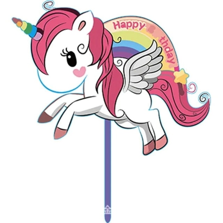 Topper tort acrilic Happy Birthday Unicorn, Cake Land, 13x13cm
