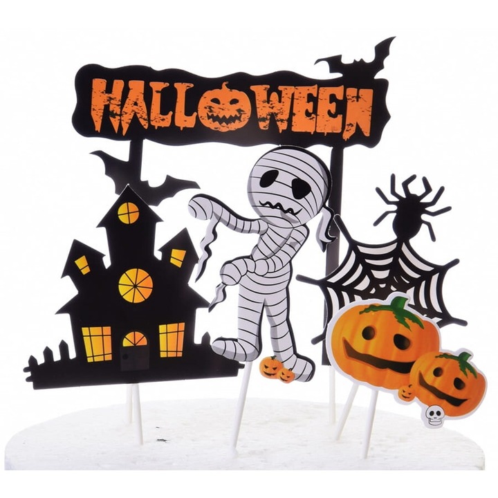 Halloween torta kiegészítő készlet, 5 elem, többszínű
