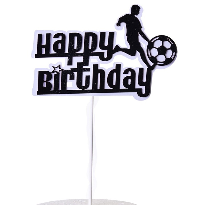 Комплект аксесоари за торта Cake Land, Пика Happy Birthday, 14x9см, многоцветен, 1 брой