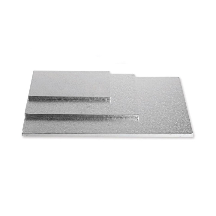 Tavita pentru torturi, Cake Land, carton, 30x40cm, argintiu