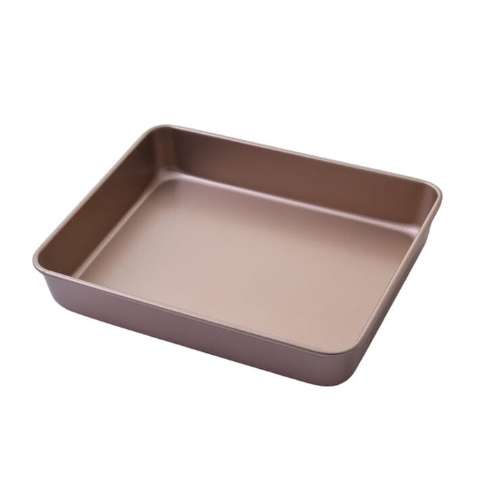 Tava de copt Cake Land, non-stick, 22.5x27.5cm, adancime 4.8cm, maro