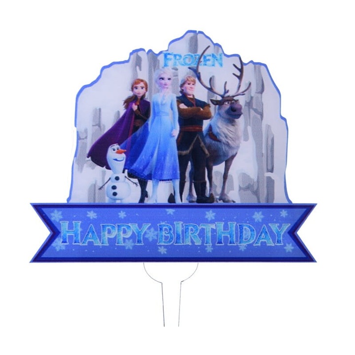 Topper tort акрилен Cake Land, Frozen, 18x15cm, многоцветен