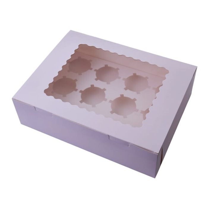 Muffin doboz, Cake Land, 10 darabos, fehér, 32,5x25x9cm
