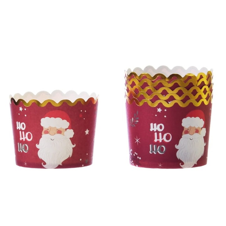 Формички за печене Cake Land, червени със златен ръб, 60x55 мм, комплект от 50 броя