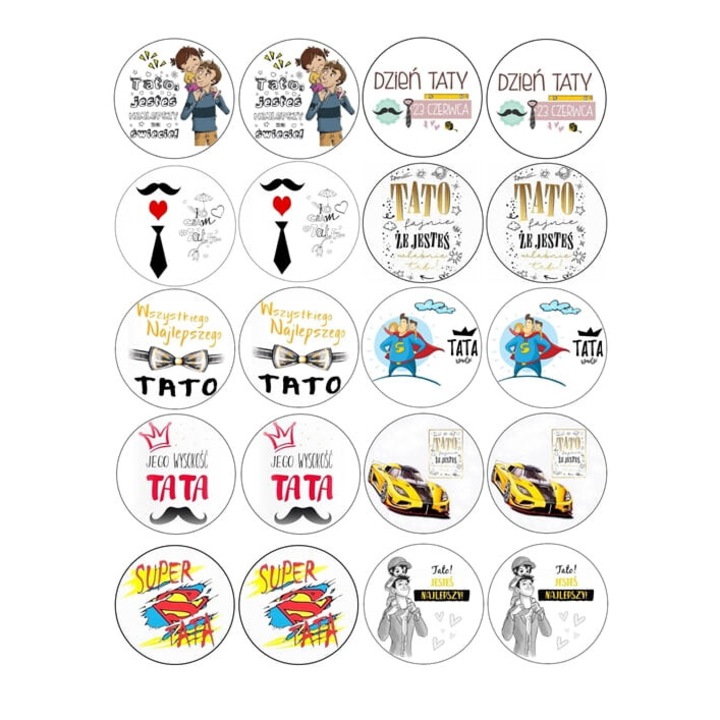 Set decoratiuni napolitana pentru briose, Cake Land, 20 bucati, 5cm