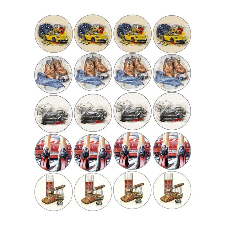 Decoratiuni pentru prajituri Cake Land, set 20 bucati, 5cm, A4