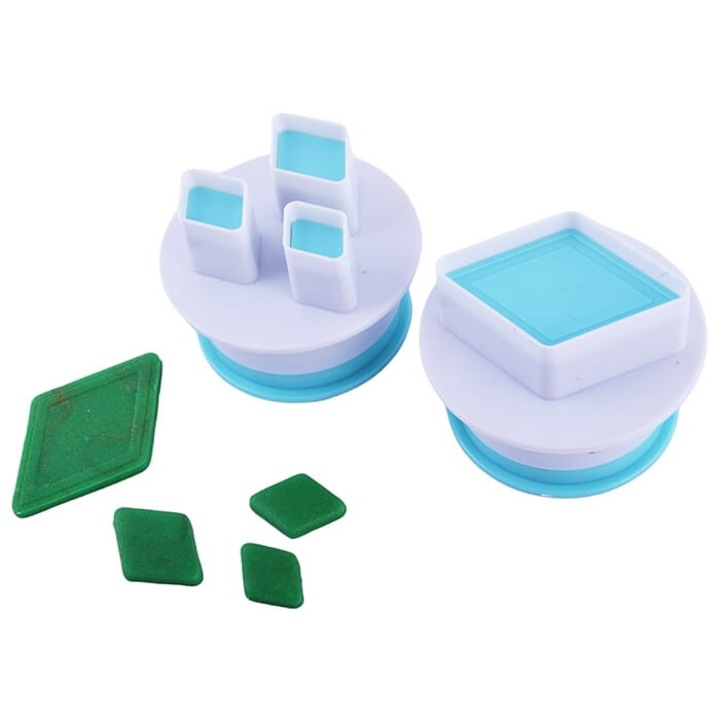 Комплект форми за торта Cake Land, ромби, 4 размера, пластмасови, 20x25x30x58мм