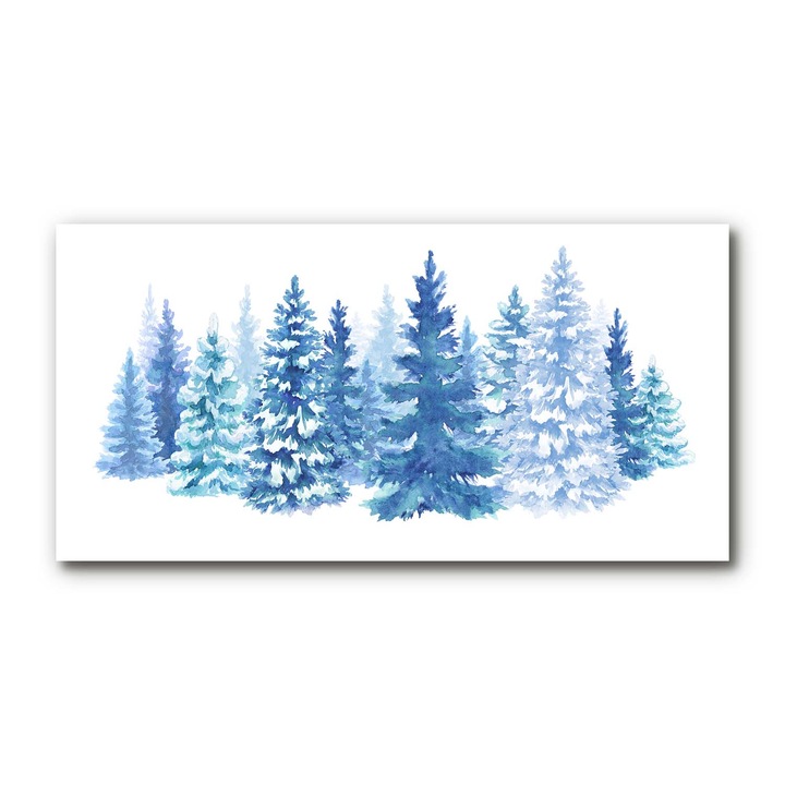 Akrill festmény, 120x60 cm, Fali grafika, fali dísz, Karácsonyfa hó oah2s-120x60-224872485