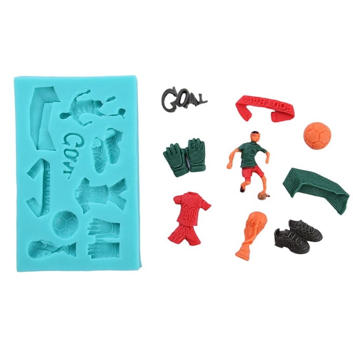 Силиконова форма Cake Land за декорация на футболни торти, 9.5x6 см, височина 1.5-3 см