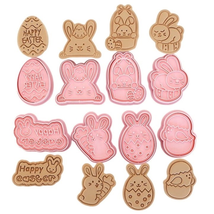 Set forme prajituri Cake Land, 8 bucati, tematica Paste, 5-6 cm