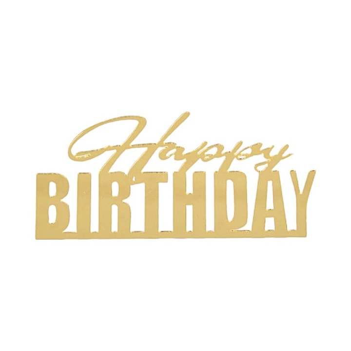 Топпер торт, Cake Land, злато, 4x9см