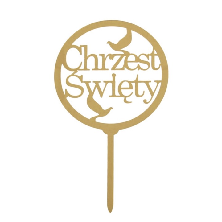 Topper торта Cake Land, златна, 18x10,5см