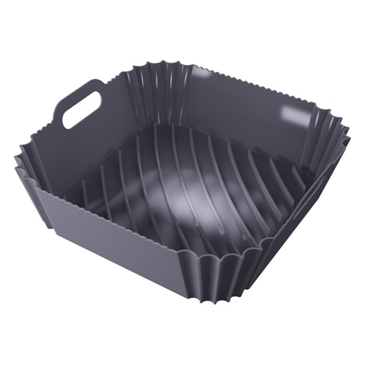 Cake Land Forma Air Fryerhez, 22x21x6 cm, szilikon, szürke, újrafelhasználható