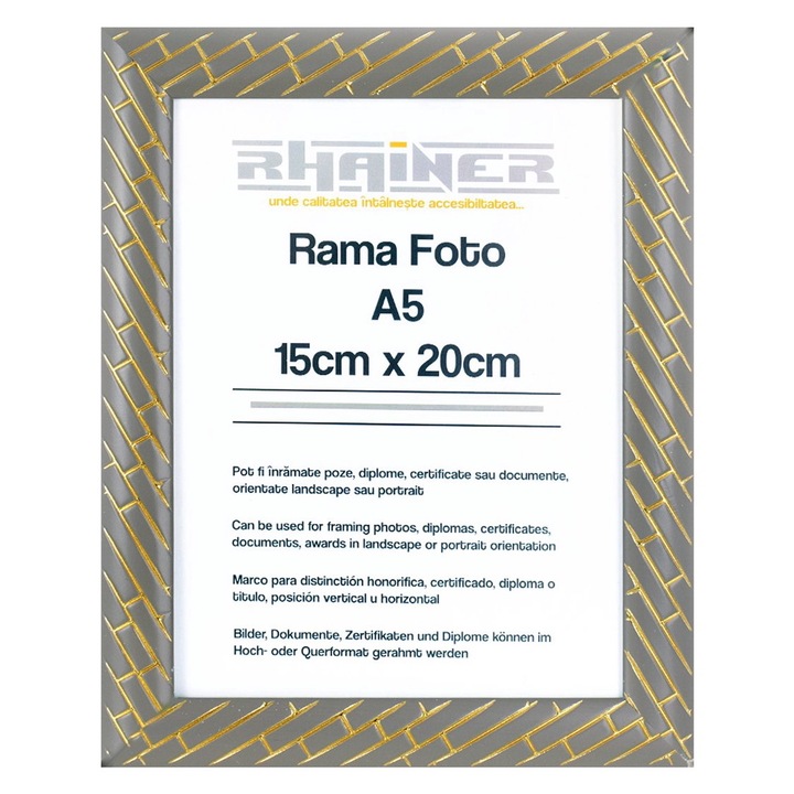 Rama foto Barrio gri+auriu A5, Createur