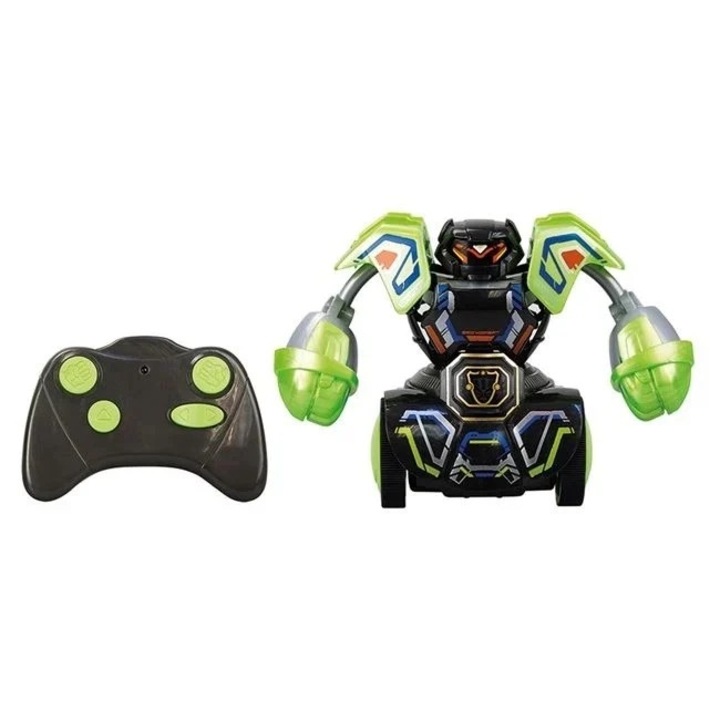 Комплект от 2 бойни робота, Welora, C дистанционно управление, C LED колан, Подвижна броня, 46x11x27cm, 3елено-син