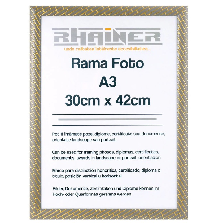 Rama foto Barrio gri+auriu A3, Createur