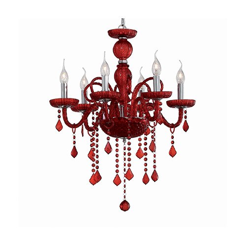 Lustra, GIUDECCA SP6 ROSSO, IDEAL LUX, Crom