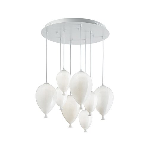 Lustra, CLOWN SP8 BIANCO, IDEAL LUX, Alb