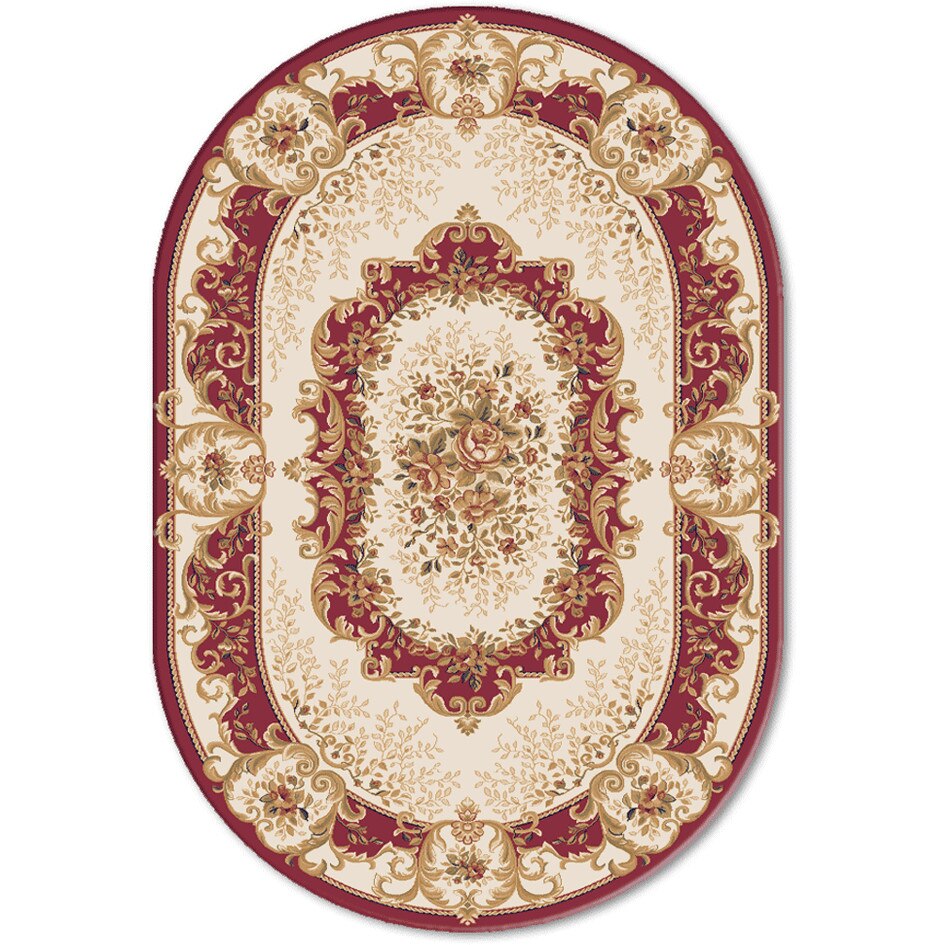 Covor sintetic Atlas 3548-2-41335, 120 x 170 cm, Bordeaux/Bej, Model Floral